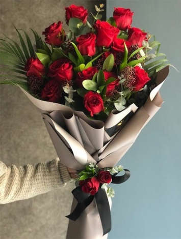 15 Adet Kırmızı Gül Buketi