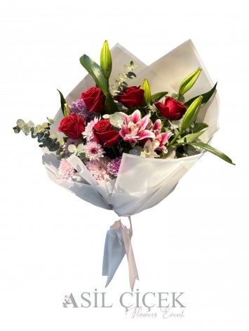 Lilyum Gül Buketi