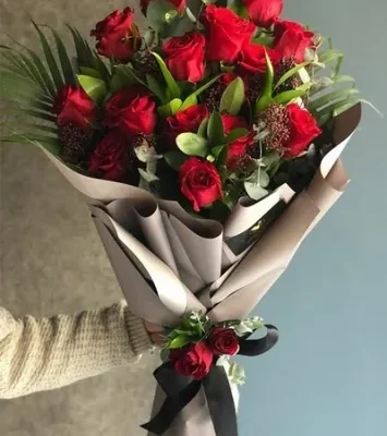 15 Adet Kırmızı Gül Buketi